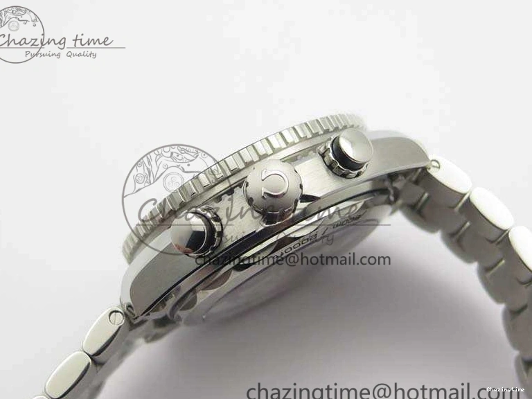 0513 Planet Ocean Master Chrono SS OM 1:1 Best Edition Black Dial On SS Bracelet A9900 V Fashionable 8113
